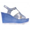 Damen Sandalen 5054 Blau Silber