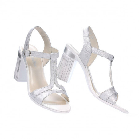 Damen Sandalen 5055 silber perlmuttfarben