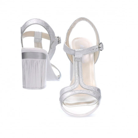 Damen Sandalen 5055 silber perlmuttfarben