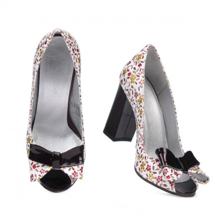 Damen Sandalen 1271 weinrot floral mehrfarbig