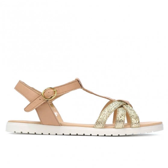 Damensandalen 5038 gold kombiniert Damensandalen 5038 gold kombiniert