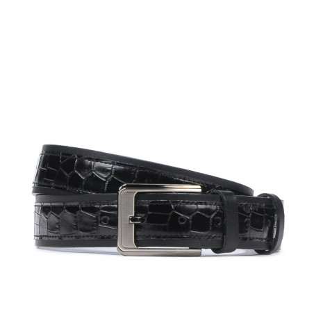 Herren Gürtel 32bc schwarz+Kroko schwarz