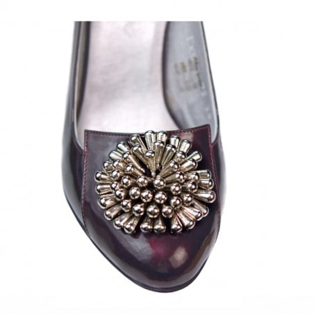 Damen elegante Schuhe 1272 Lack Bordeaux