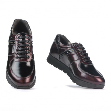 Damen-Sportschuhe 6003 Lack Bordeaux kombiniert