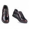 Damen-Sportschuhe 6003 Lack Bordeaux kombiniert