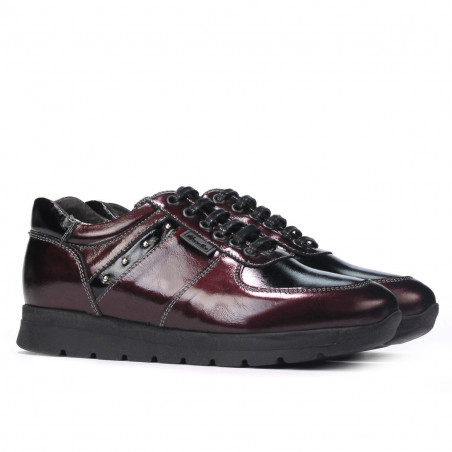 Damen-Sportschuhe 6003 Lack Bordeaux kombiniert