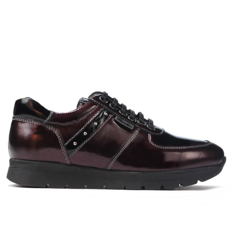 Damen-Sportschuhe 6003 Lack Bordeaux kombiniert