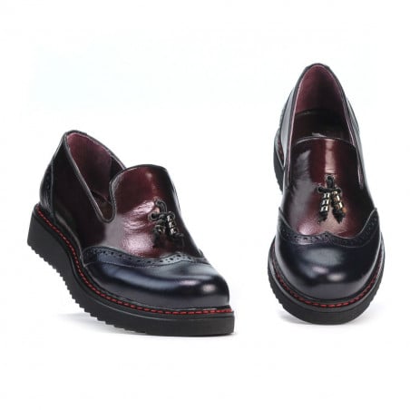 Damen-Casualschuhe 659 Lack Indigo+Bordo