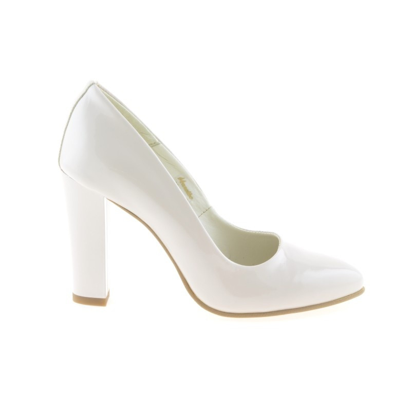 Elegante Damenschuhe 1214 Elfenbein Lackleder