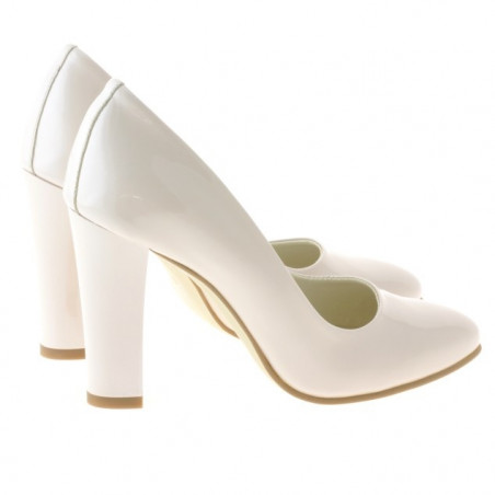 Elegante Damenschuhe 1214 Elfenbein Lackleder
