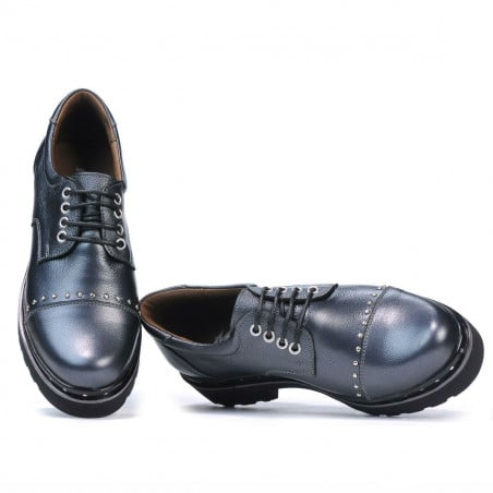 Damenschuhe lässig 6009 perlmutt anthrazit