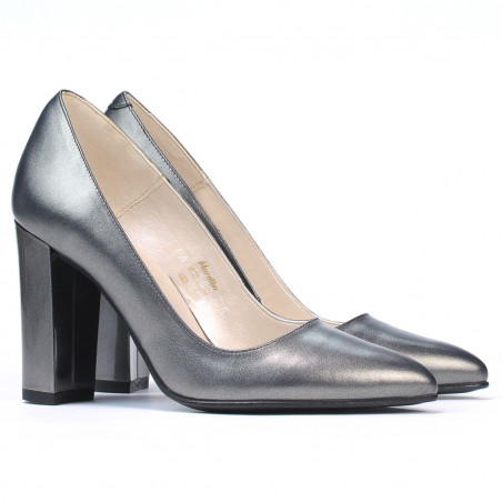 Elegante Damenschuhe 1261 metallisches Grau