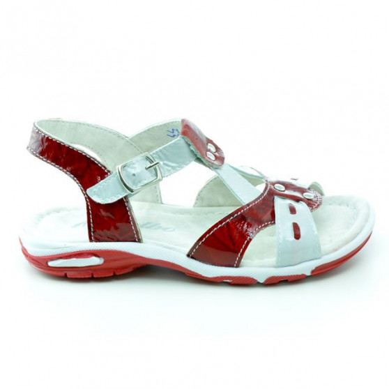 Kleinkind-Sandalen 10c rot-weißer Lack Kleinkind-Sandalen 10c rot-weißer Lack