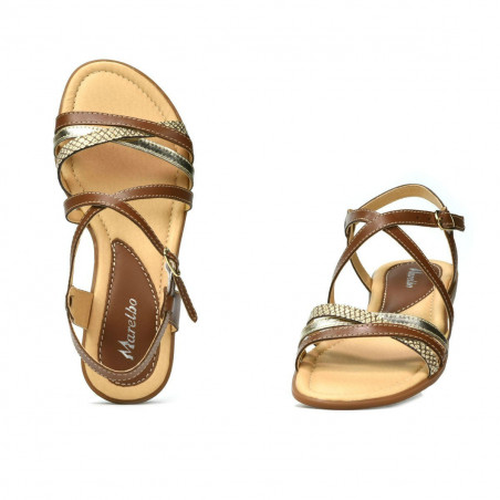 Damen Sandalen 5058 braun kombiniert