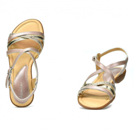 Damen Sandalen 5058 staubiges Rosa kombiniert