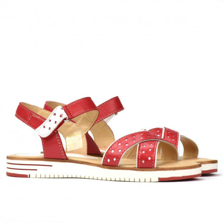 Damen-Sandalen 5061 Ingwer+Weiß