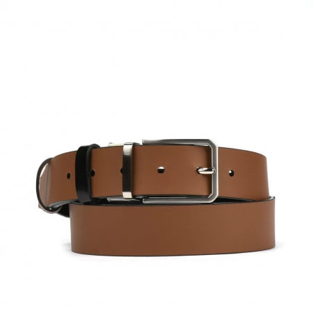 Herrengürtel 35b zweifarbig schwarz+braun