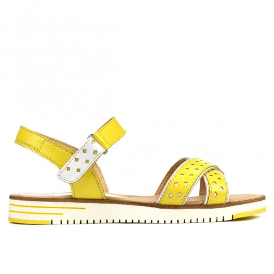 Damensandalen 5061 gelb+weiß Damensandalen 5061 gelb+weiß