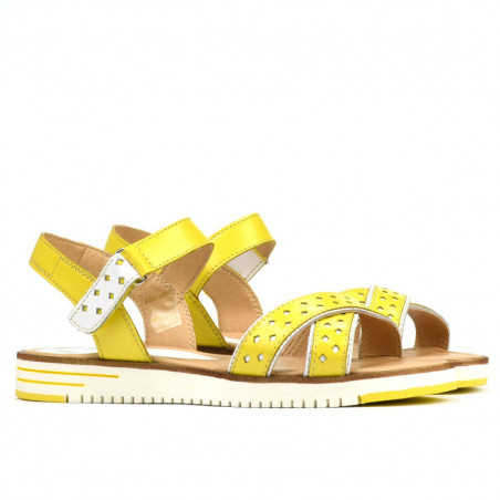 Damensandalen 5061 gelb+weiß
