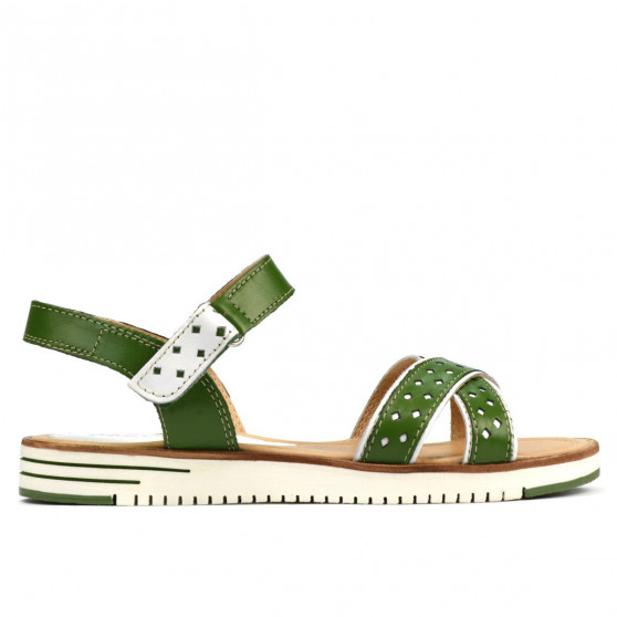 Damen Sandalen 5061 grün+weiß