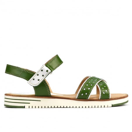 Damen Sandalen 5061 grün+weiß