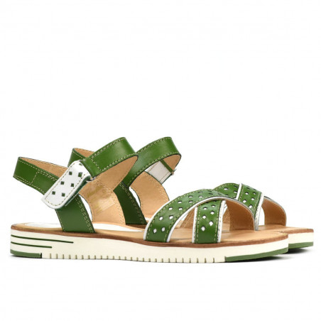Damen Sandalen 5061 grün+weiß