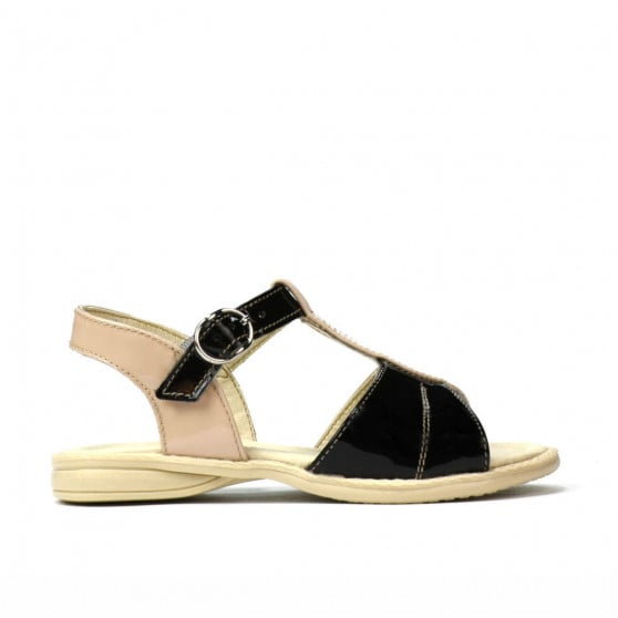 Kleinkinder Sandalen 40c Lack schwarz+elfenbein Kleinkinder Sandalen 40c Lack schwarz+elfenbein