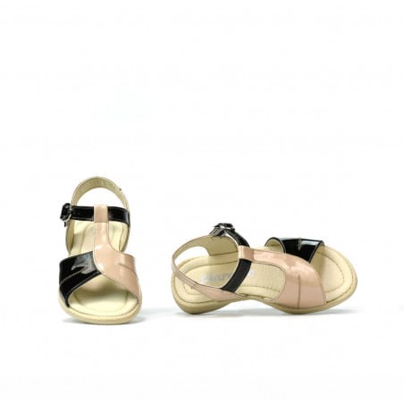Kleinkinder Sandalen 40c Lack schwarz+elfenbein