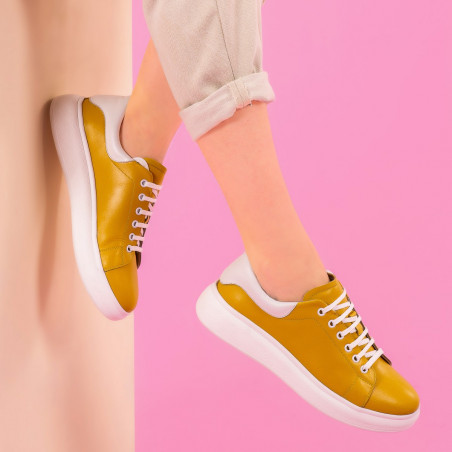 Damen Sportschuhe 6008 gelb kombiniert