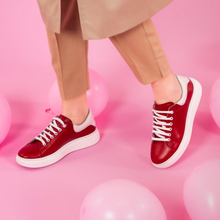 Damen-Sportschuhe 6008 Rot kombiniert