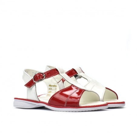 Kleinkindersandalen 40c rot lackiert + weiß