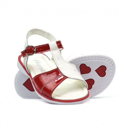 Kleinkindersandalen 40c rot lackiert + weiß