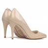 Damen elegante Schuhe 1246 Lack Beige Perlmutt