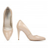 Damen elegante Schuhe 1246 Lack Beige Perlmutt