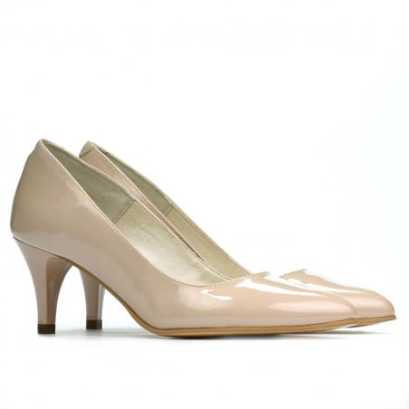 Elegante Damenschuhe 1242 Lack Elfenbein