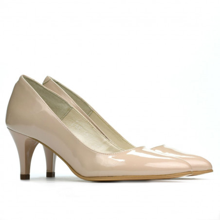 Elegante Damenschuhe 1242 Perlmutt-Lack beige