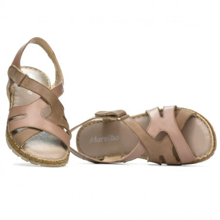 Damensandalen 5062 Cappuccino kombiniert
