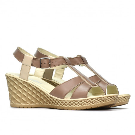 Damensandalen 5065 Capuccino kombiniert