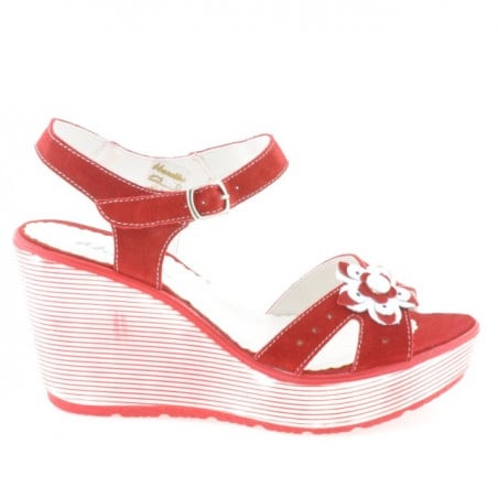 Damensandalen 5006 rot Velours