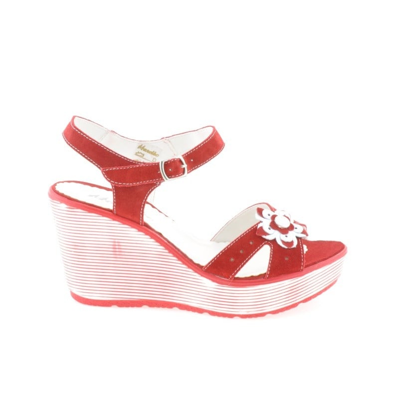 Damensandalen 5006 rot Velours