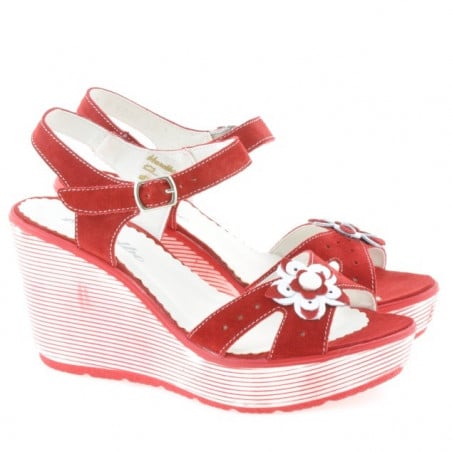 Damensandalen 5006 rot Velours