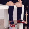 Kleine Kinderschuhe 51c Lack bordeaux+weiß