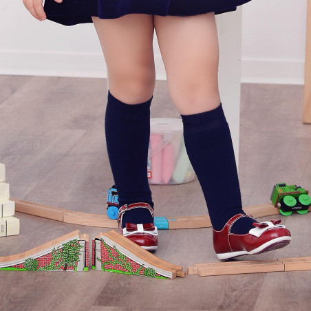 Kleine Kinderschuhe 51c Lack bordeaux+weiß