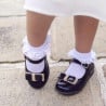 Kleinkinderschuhe 51c Lack schwarz+beige