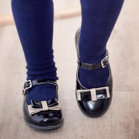 Kleinkinderschuhe 51c Lack schwarz+beige