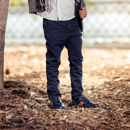 Kinder-Schuhe 164 indigo+braun