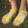 Damensandalen 5061 gelb+weiß lifestyle