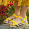 Damensandalen 5061 gelb+weiß lifestyle
