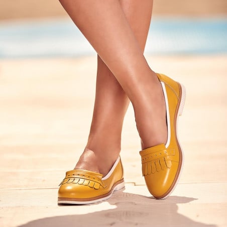 Damen Casual-Schuhe 699 gelb kombiniert