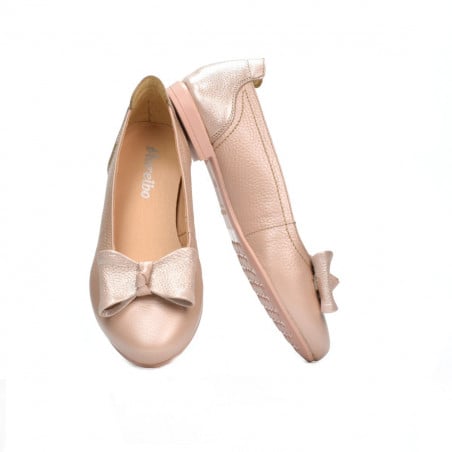 Damen-Ballerinas 6014 Puder Perlmutt kombiniert